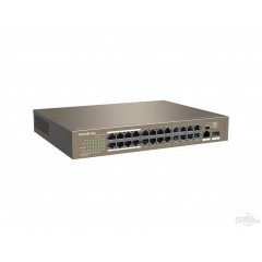 腾达 TEF1126P-24-250W   24口百兆+2千兆光电上联PoE供电交换机