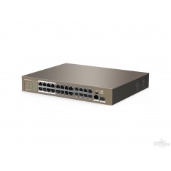 腾达 TEF1126P-24-250W   24口百兆+2千兆光电上联PoE供电交换机