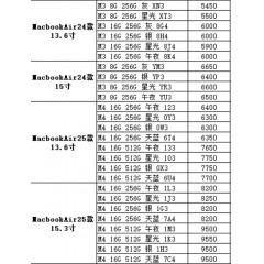 笔记本 苹果  MacbookAir系列（联系业务以当天价格为准购买）