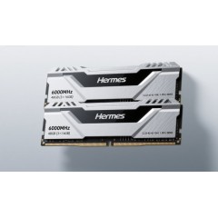 宏碁内存/48G6000 DDR5 冰刃星光银 Hermes（24G*2套装 ARGB 台式 马甲灯条 海力士M-Die颗粒 C28 R662）