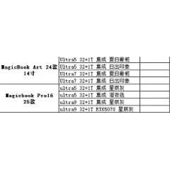 笔记本  荣耀  MagicBook系列（联系业务以当天价格为准购买）